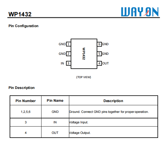 WAYON代理商，維安代理商，負載開關WP1432 ，替換INFINEON HITFET BSP 76.png